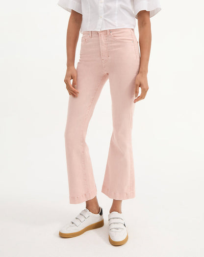 Veronica Beard | Carson Kick-Flare Jean in Pink Shell Stoned Pink Shell