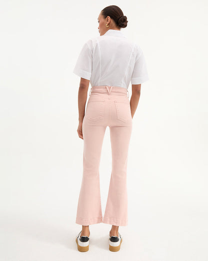Veronica Beard | Carson Kick-Flare Jean in Pink Shell Stoned Pink Shell