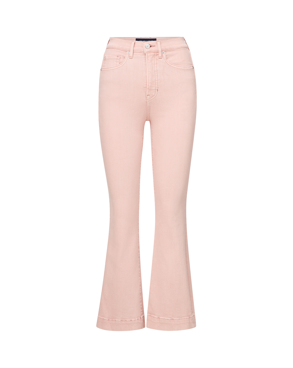 Veronica Beard | Carson Kick-Flare Jean in Pink Shell Stoned Pink Shell