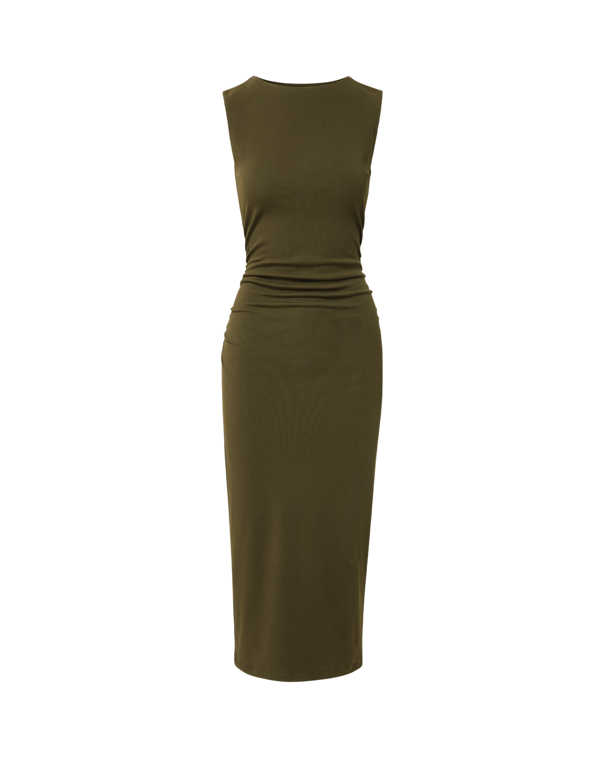 Veronica Beard | Charissa Boat Neck Midi Dress in Cypress Cypress