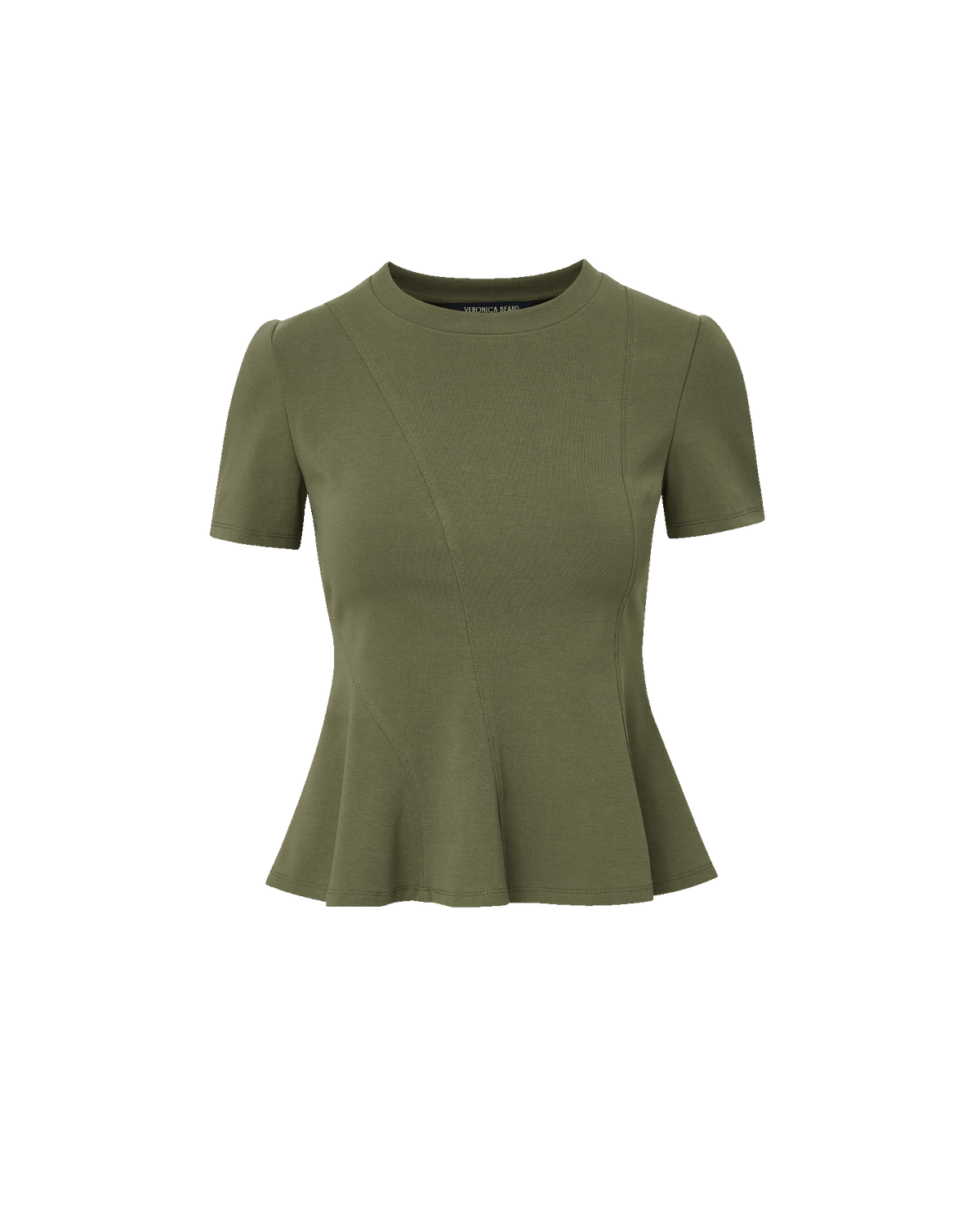 Veronica Beard | Syverin Peplum T-Shirt in Stone Army Stone Army