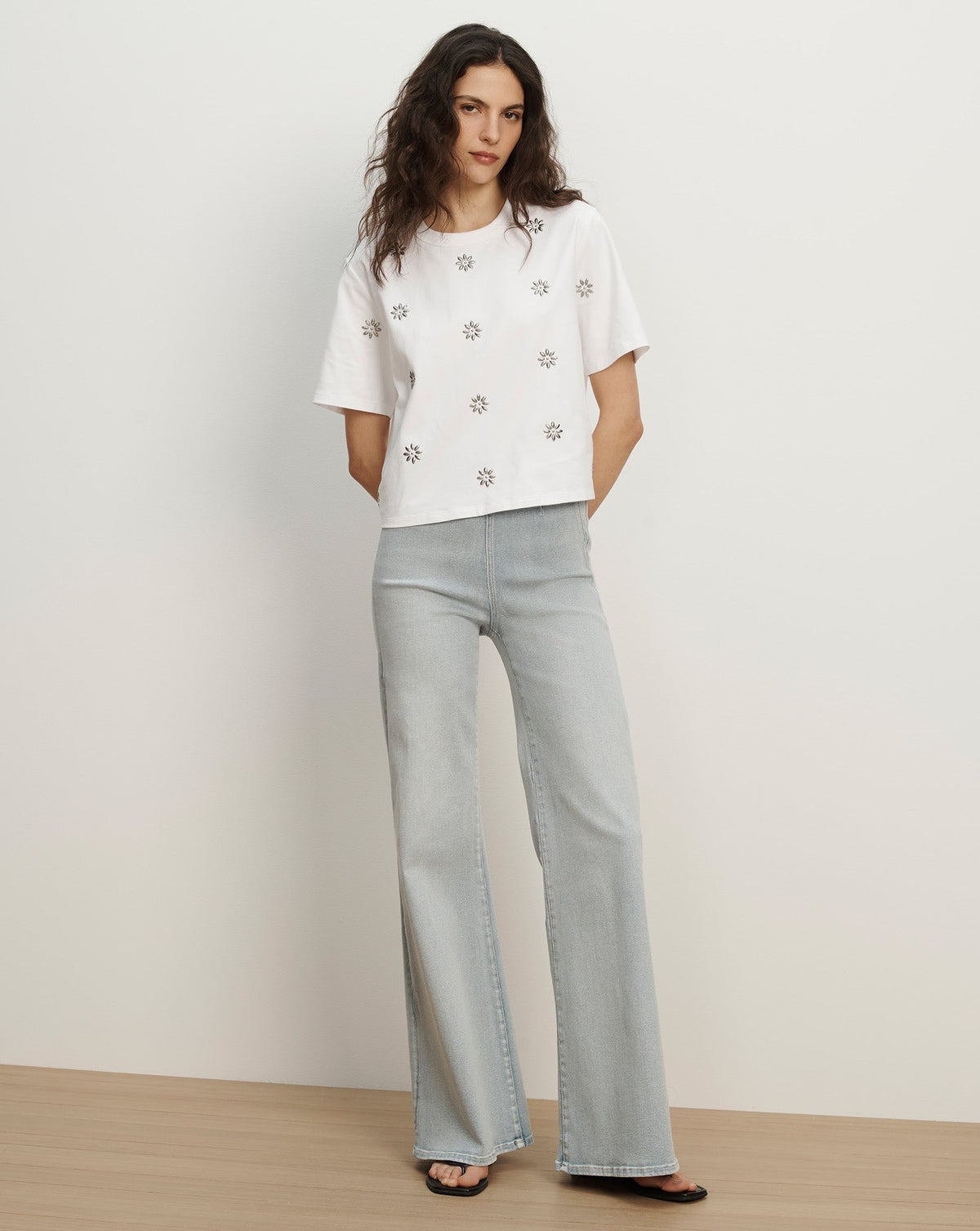 Veronica Beard | Sebastian Embellished T-Shirt in White White