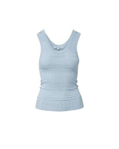 Veronica Beard | Sandra Knit Tank Top in Light Blue River Mist