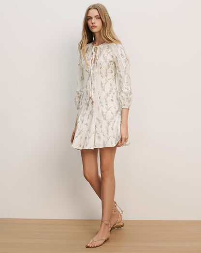 Veronica Beard | Ollian Floral Mini Dress in Dove White Multi Dove White Multi