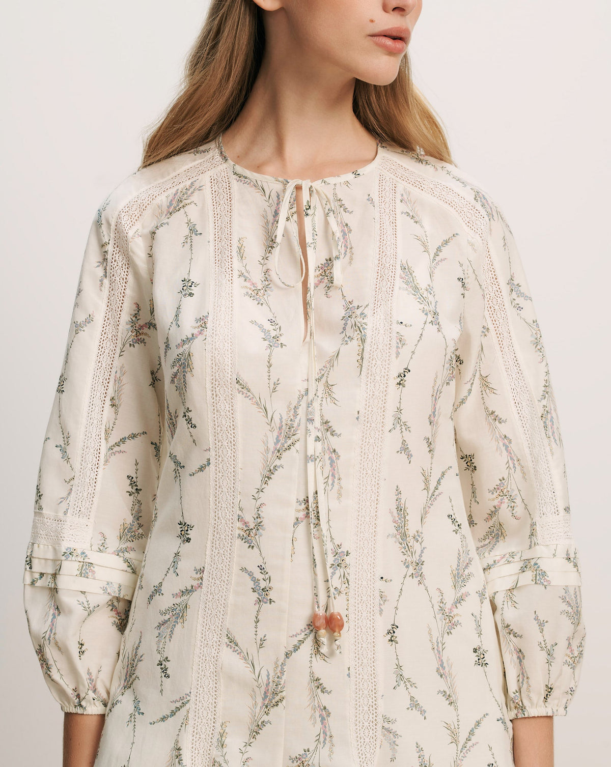 Veronica Beard | Ollian Floral Mini Dress in Dove White Multi Dove White Multi