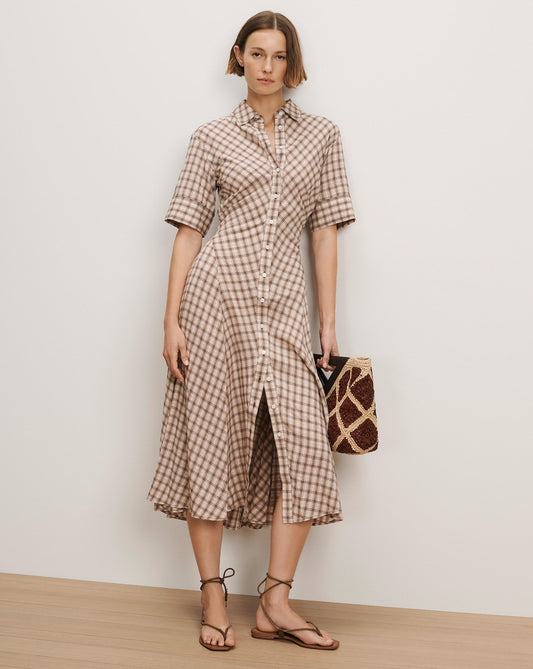 Veronica Beard | Perenna Plaid Shirtdress in Elderberry Multi Elderberry Multi