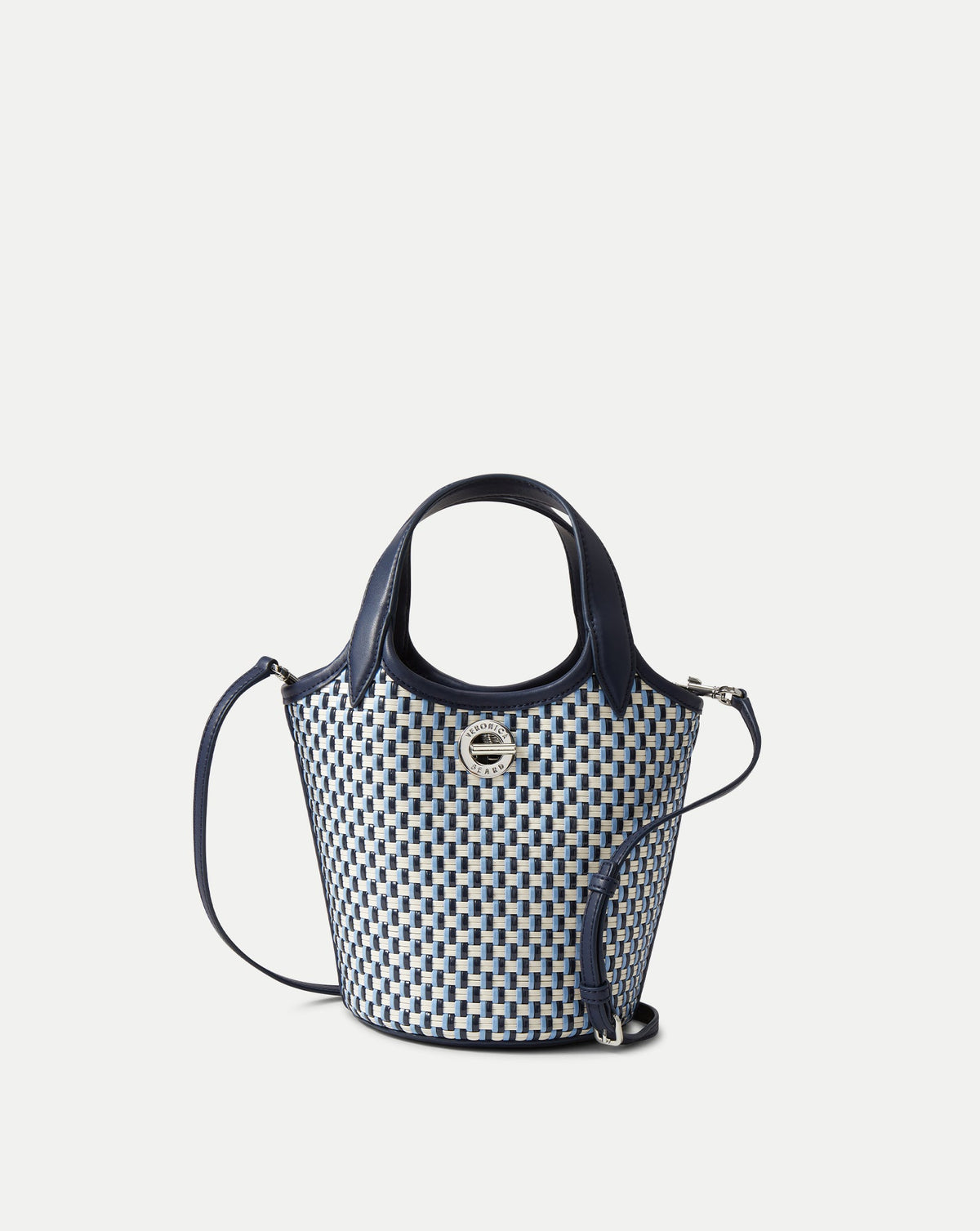 Veronica Beard | Anchor Woven Top-Handle Bag in Navy Multi Navy Multi
