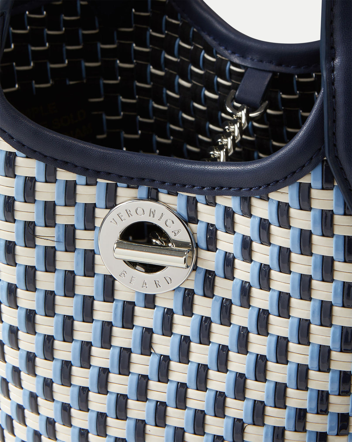 Veronica Beard | Anchor Woven Top-Handle Bag in Navy Multi Navy Multi