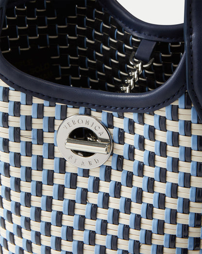 Veronica Beard | Anchor Woven Top-Handle Bag in Navy Multi Navy Multi