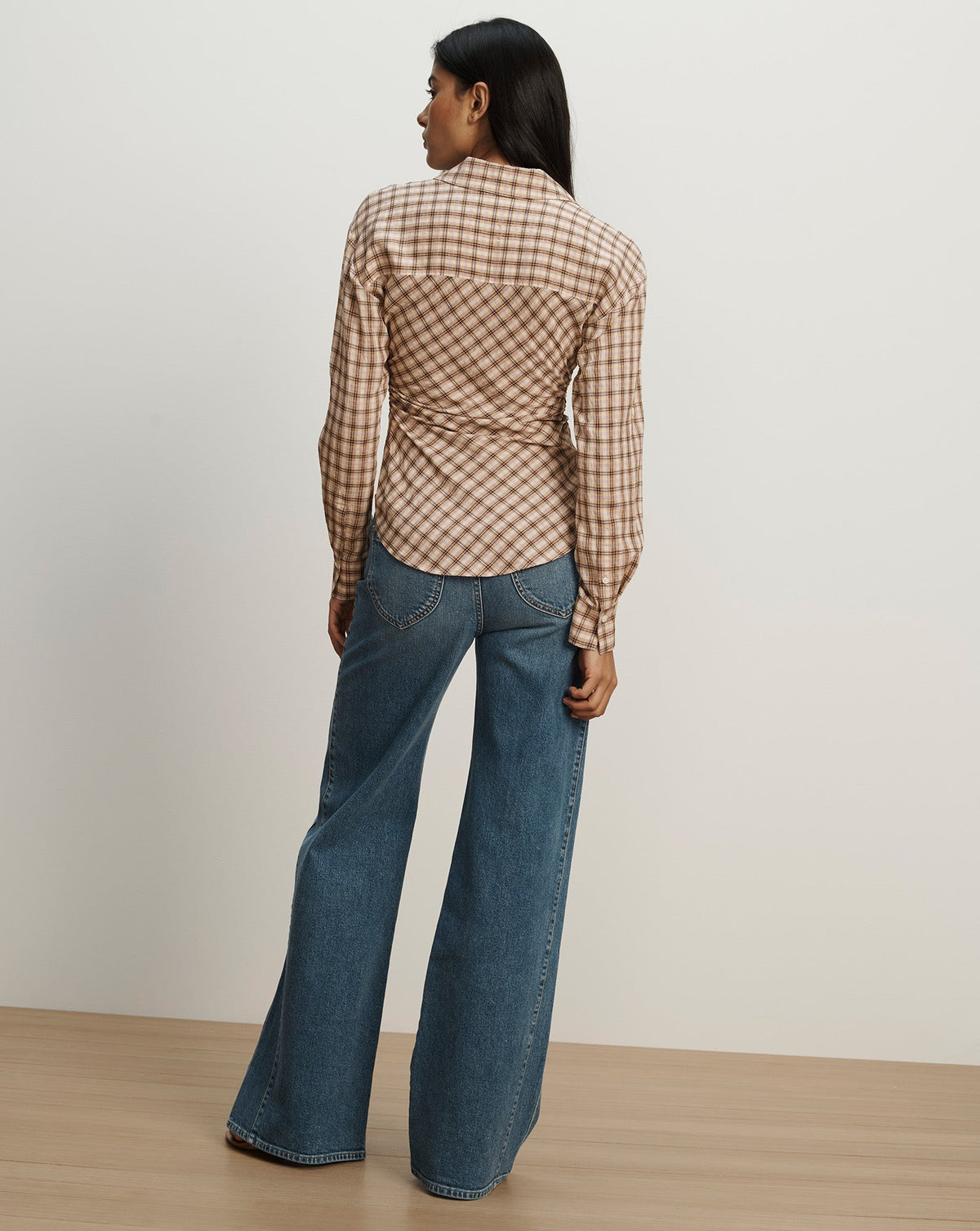 Veronica Beard | Devra Button-Down Shirt in Purple Plaid Elderberry Multi Elderberry Multi