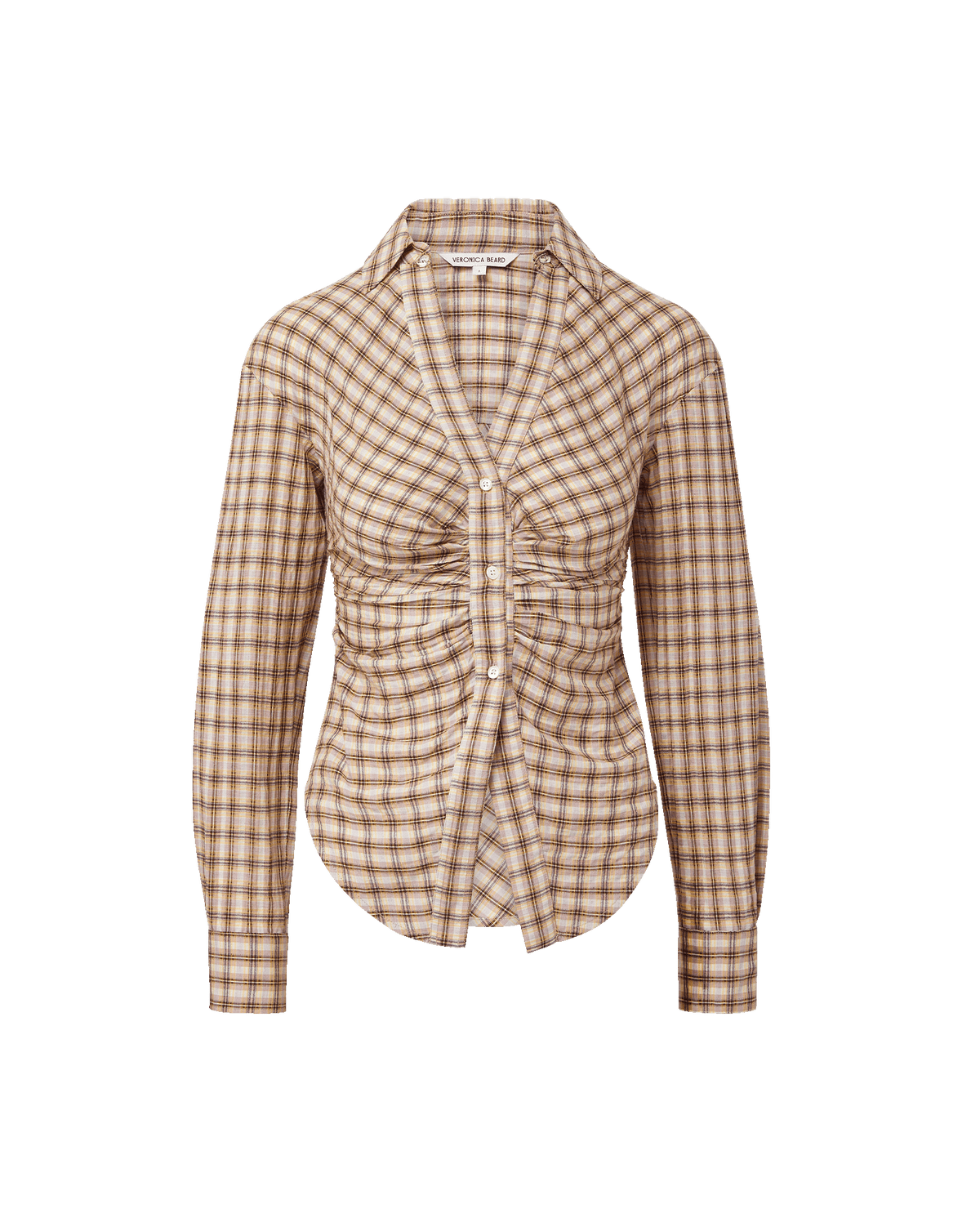 Veronica Beard | Devra Button-Down Shirt in Purple Plaid Elderberry Multi Elderberry Multi