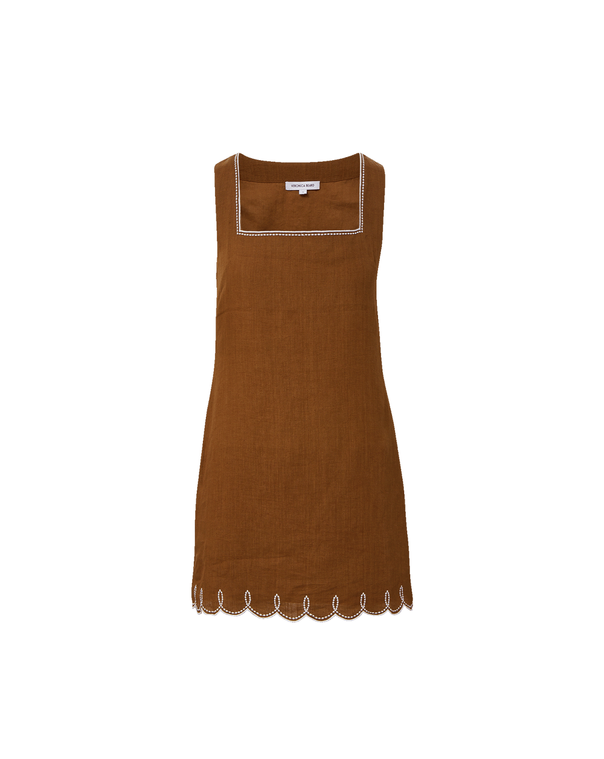 Veronica Beard | Shanice Linen Mini Dress in Light Brown Deep Ochre