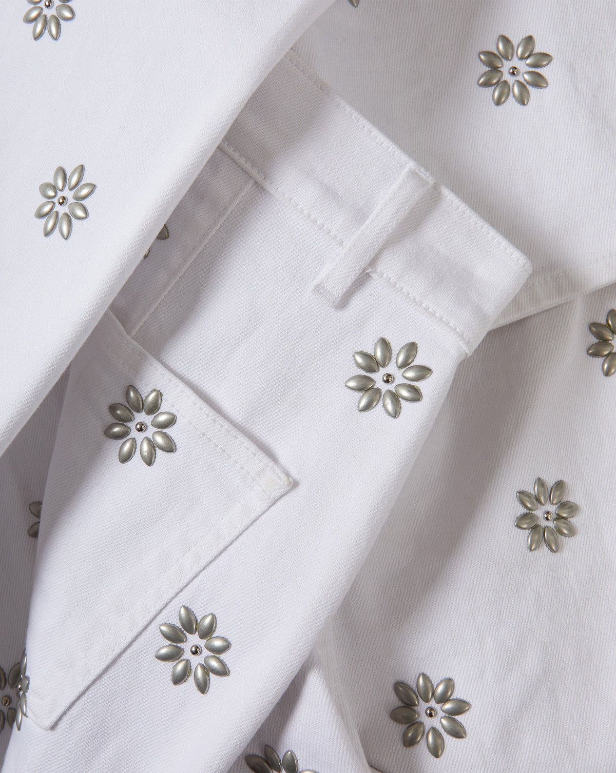 Veronica Beard | Grant Studded Wide-Leg Jean in White White