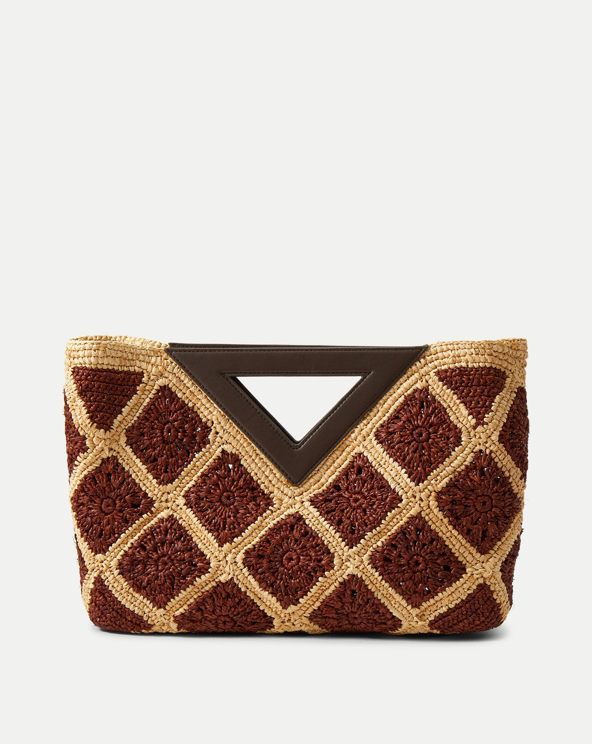 Veronica Beard | Raffia Vesper Clutch in Brown & Tan Espresso Multi Espresso Multi