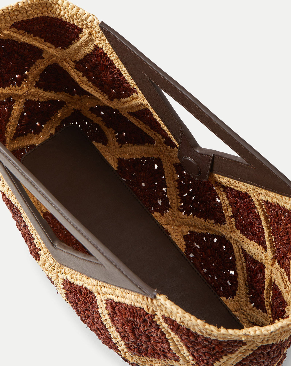 Veronica Beard | Raffia Vesper Clutch in Brown & Tan Espresso Multi Espresso Multi