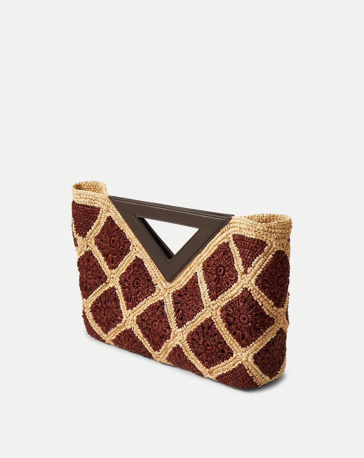 Veronica Beard | Raffia Vesper Clutch in Brown & Tan Espresso Multi Espresso Multi