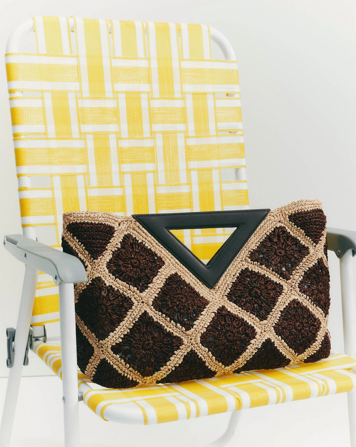Veronica Beard | Raffia Vesper Clutch in Brown & Tan Espresso Multi Espresso Multi