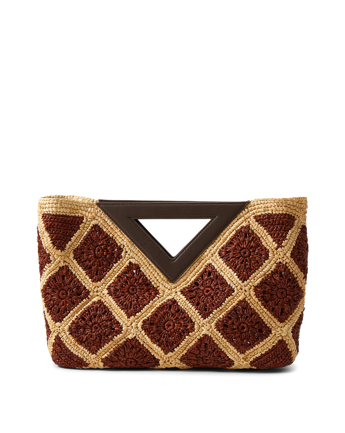 Veronica Beard | Raffia Vesper Clutch in Brown & Tan Espresso Multi Espresso Multi