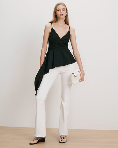 Veronica Beard | Solange Wrap Top in Black Black