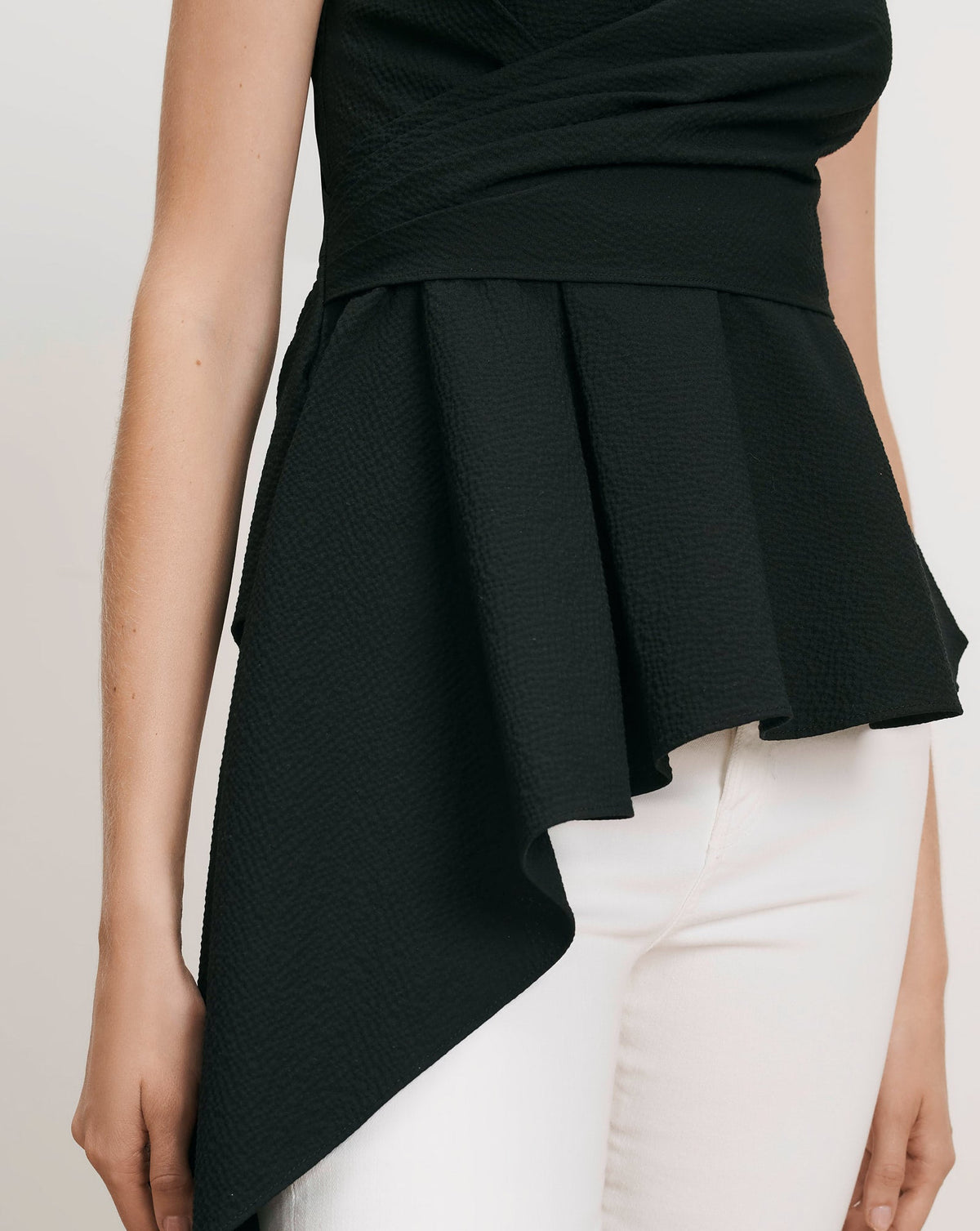 Veronica Beard | Solange Wrap Top in Black Black