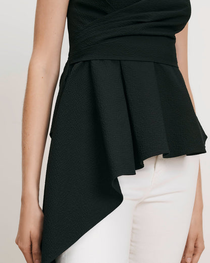 Veronica Beard | Solange Wrap Top in Black Black