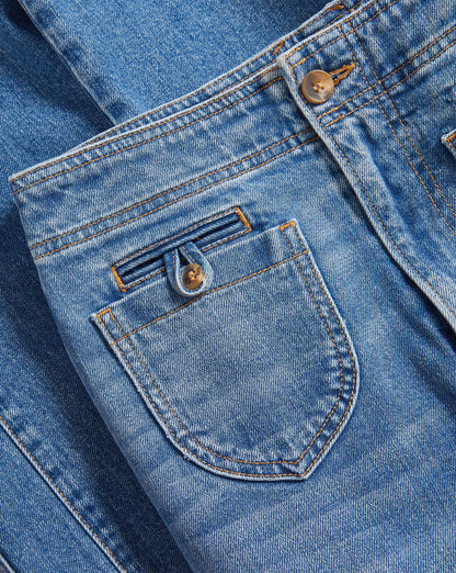 Veronica Beard | Taylor Godet Wide-Leg Jean in Sneak Peek Sneak Peek