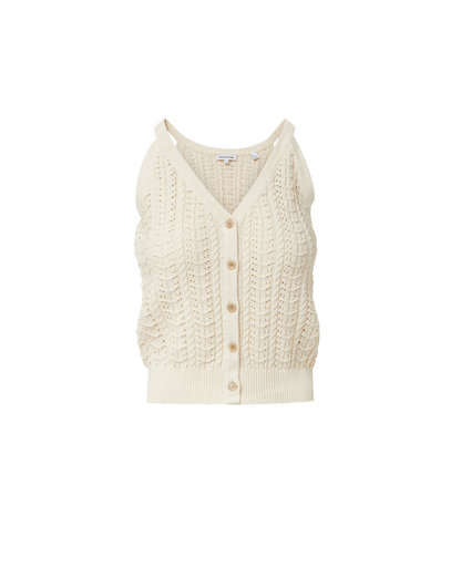 Veronica Beard | Leonora Pointelle Tank Top in Ecru Ecru