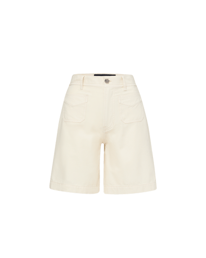 Veronica Beard | Carter Canvas Bermuda Short in Ecru Ecru