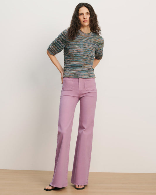 Veronica Beard | Joplin Patch-Pocket Flare Jean in Light Purple Orchid Haze