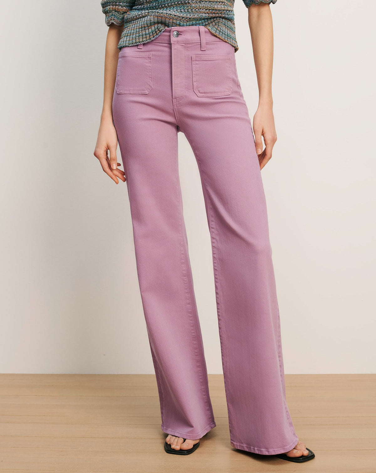 Veronica Beard | Joplin Patch-Pocket Flare Jean in Light Purple Orchid Haze