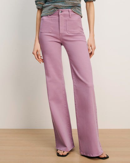 Veronica Beard | Joplin Patch-Pocket Flare Jean in Light Purple Orchid Haze