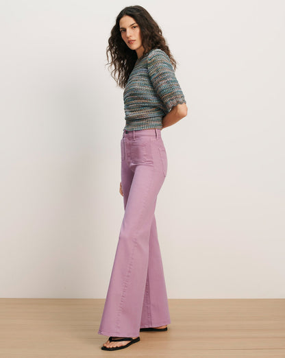 Veronica Beard | Joplin Patch-Pocket Flare Jean in Light Purple Orchid Haze
