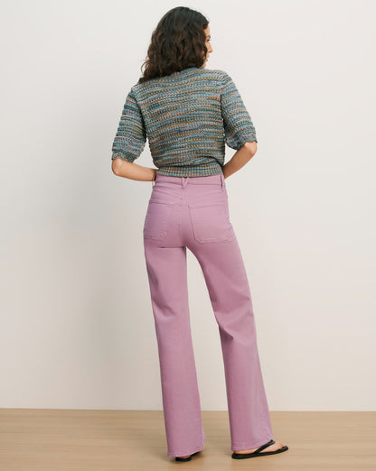 Veronica Beard | Joplin Patch-Pocket Flare Jean in Light Purple Orchid Haze