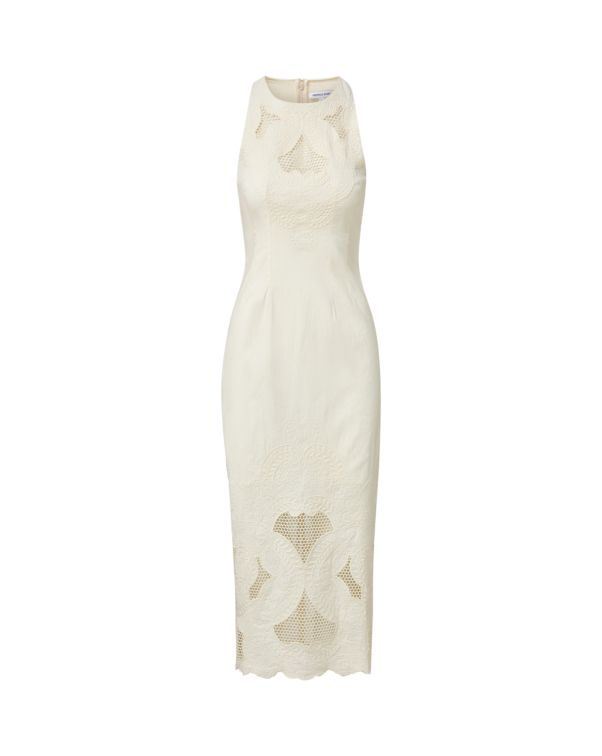 Veronica Beard | Upten Eyelet Midi Dress in Dove White Dove White