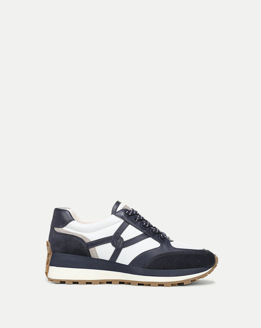 Veronica Beard | Valentina Suede Sneaker in Navy & White Multi Navy Multi