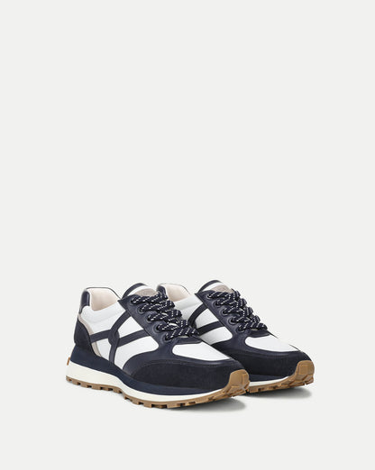 Veronica Beard | Valentina Suede Sneaker in Navy & White Multi Navy Multi
