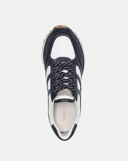 Veronica Beard | Valentina Suede Sneaker in Navy & White Multi Navy Multi