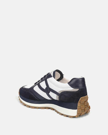 Veronica Beard | Valentina Suede Sneaker in Navy & White Multi Navy Multi