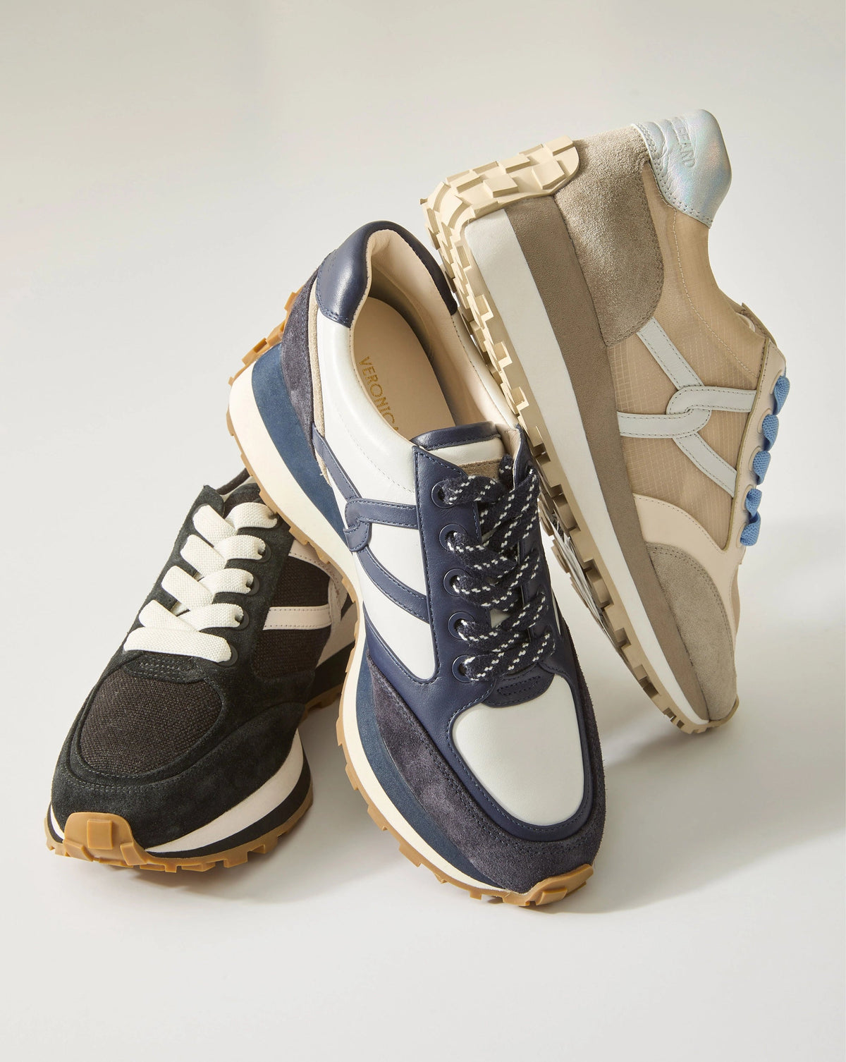 Veronica Beard | Valentina Suede Sneaker in Navy & White Multi Navy Multi