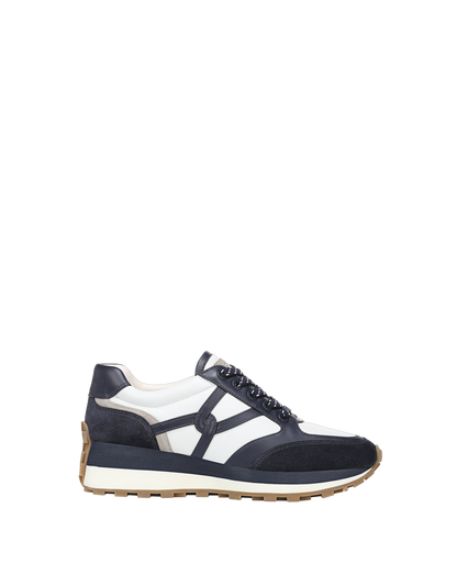 Veronica Beard | Valentina Suede Sneaker in Navy & White Multi Navy Multi