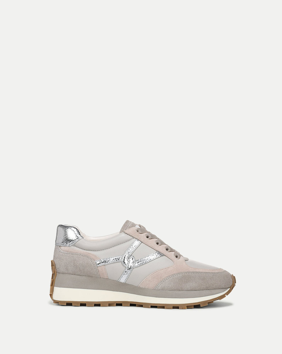 Veronica Beard | Valentina Suede Sneaker in Grey, Pink & Silver Multi Grey Multi