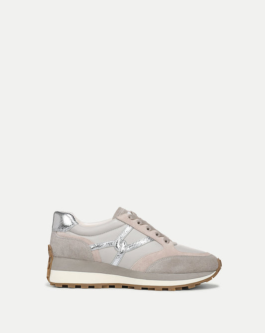 Veronica Beard | Valentina Suede Sneaker in Grey, Pink & Silver Multi Grey Multi