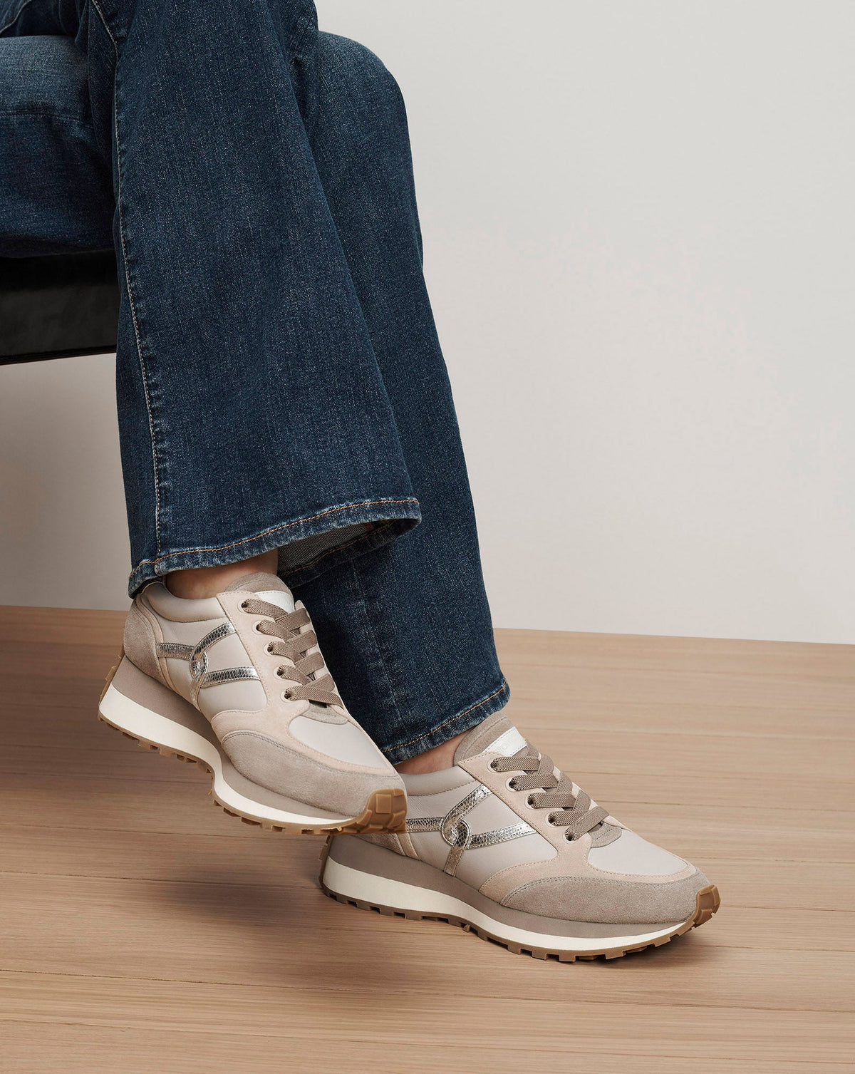 Veronica Beard | Valentina Suede Sneaker in Grey, Pink & Silver Multi Grey Multi