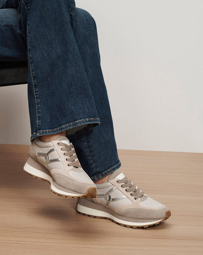 Veronica Beard | Valentina Suede Sneaker in Grey, Pink & Silver Multi Grey Multi