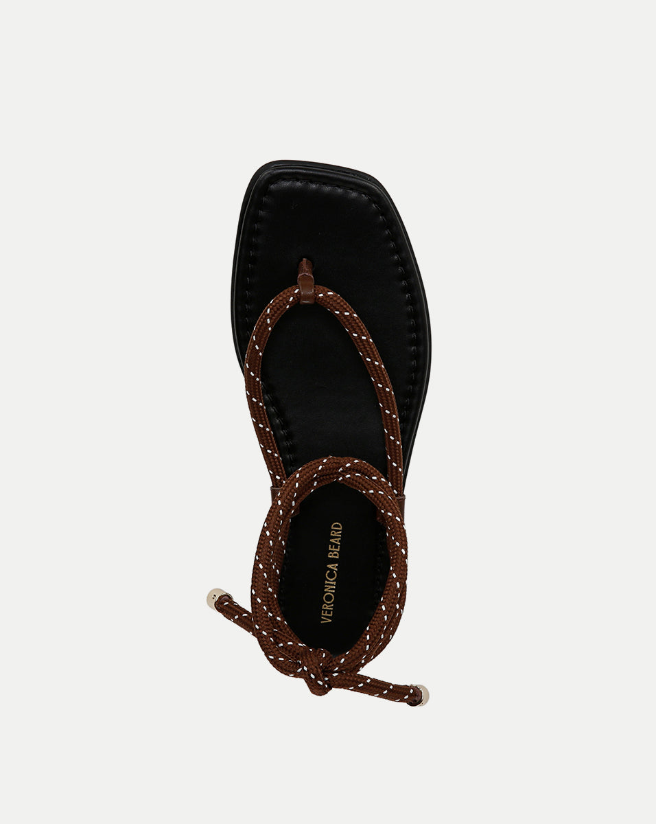 Veronica Beard | Carmina Cord Wrap Sandal in Cedar/Coconut Cedar/Coconut