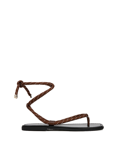 Veronica Beard | Carmina Cord Wrap Sandal in Cedar/Coconut Cedar/Coconut