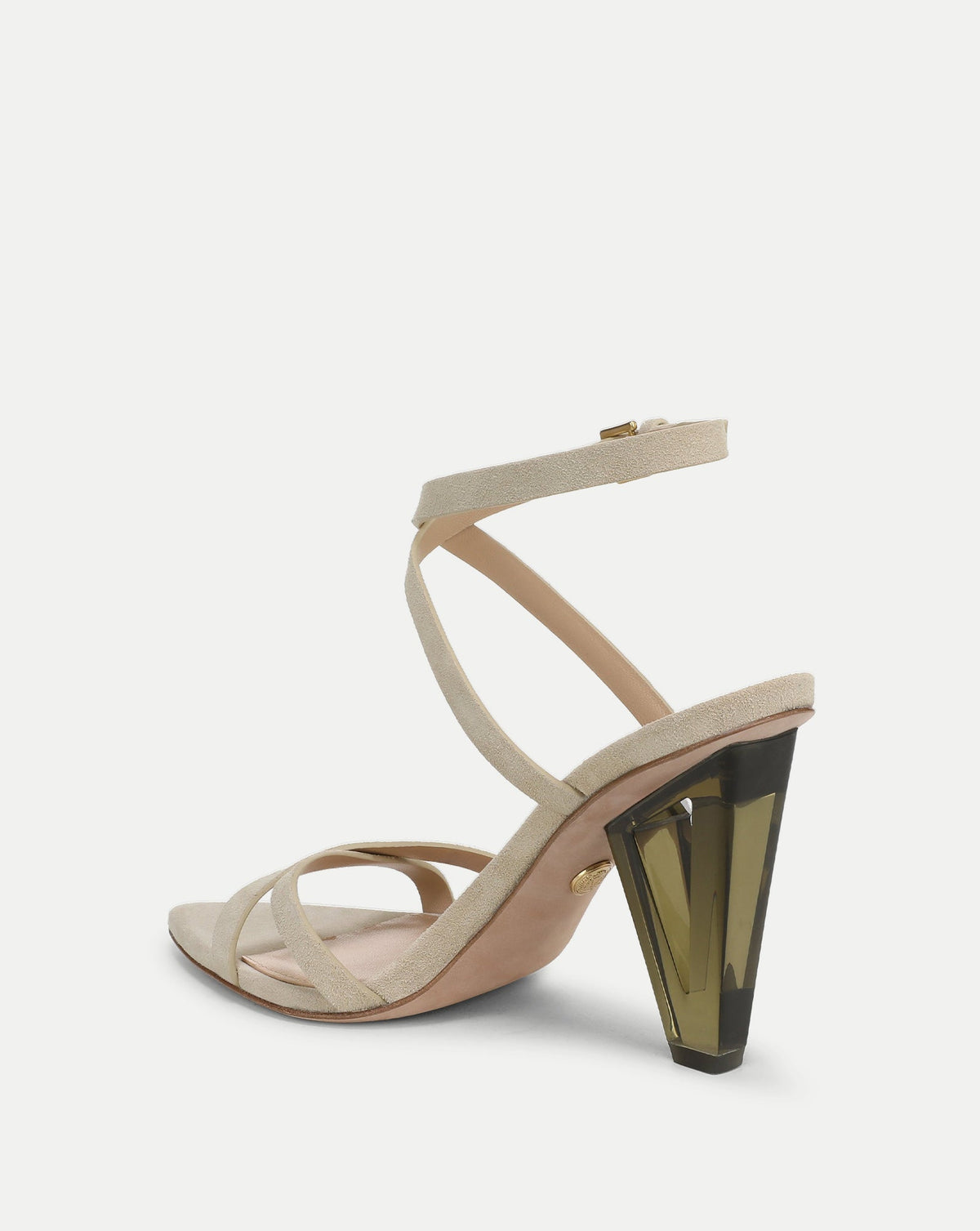 Veronica Beard | Lanaya Suede Ankle-Wrap Sandal in Stone Khaki Stone Khaki