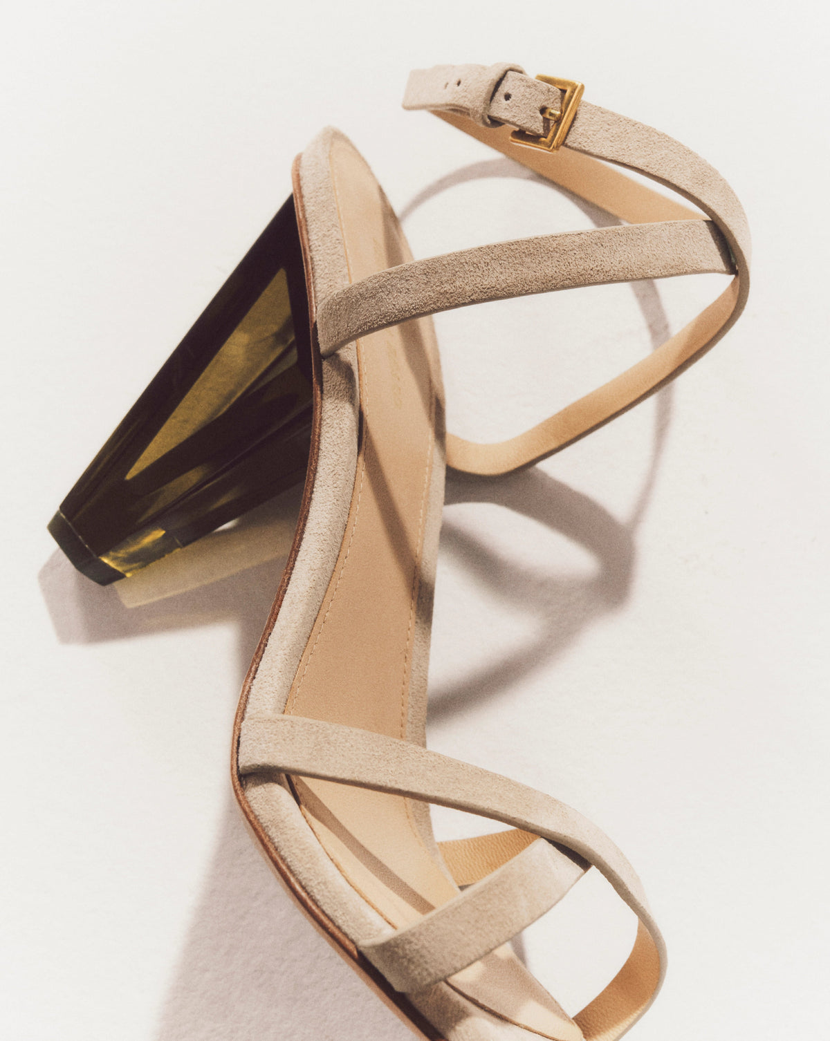 Veronica Beard | Lanaya Suede Ankle-Wrap Sandal in Stone Khaki Stone Khaki