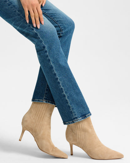Veronica Beard | Lisa Mid-Heel Ankle Boot in Sand Sand
