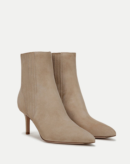 Veronica Beard | Lisa Mid-Heel Ankle Boot in Sand Sand